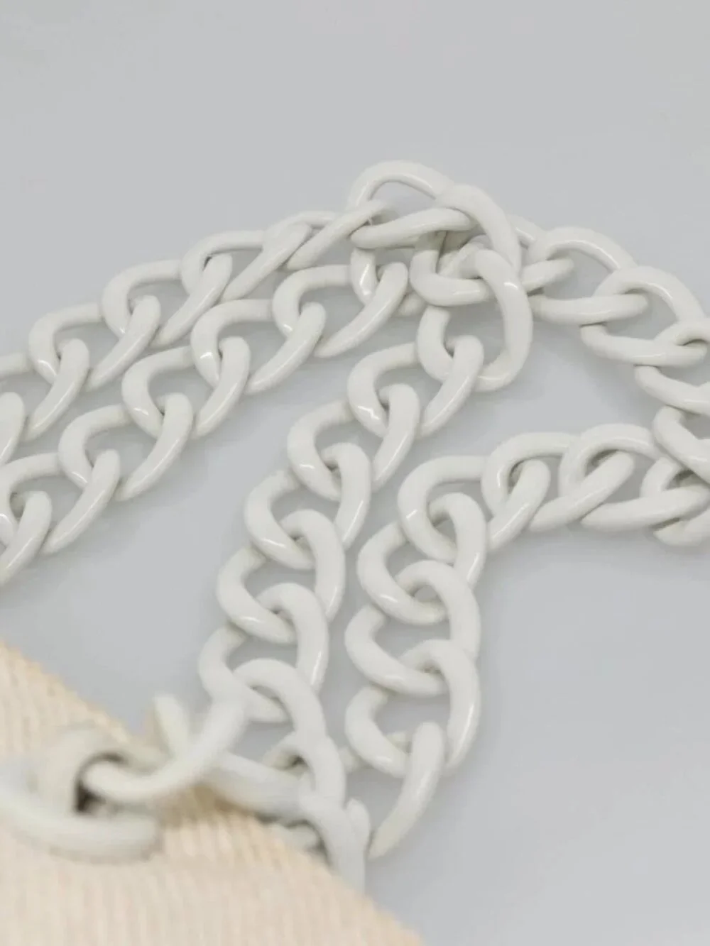 CHANEL Matelasse Chain Shoulder Bag Straw White Gold CC Auth 142166